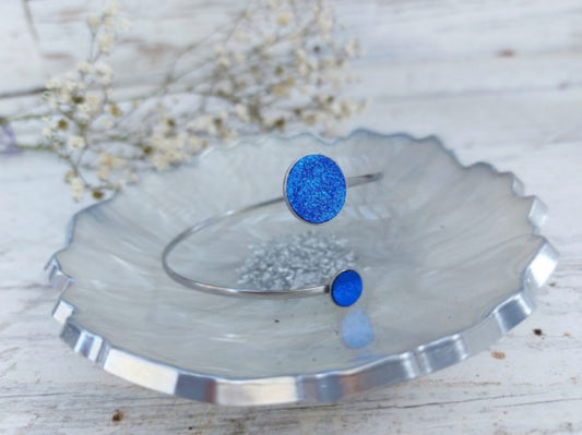 Nemesacél Karkötő Bőr pöttyökkel