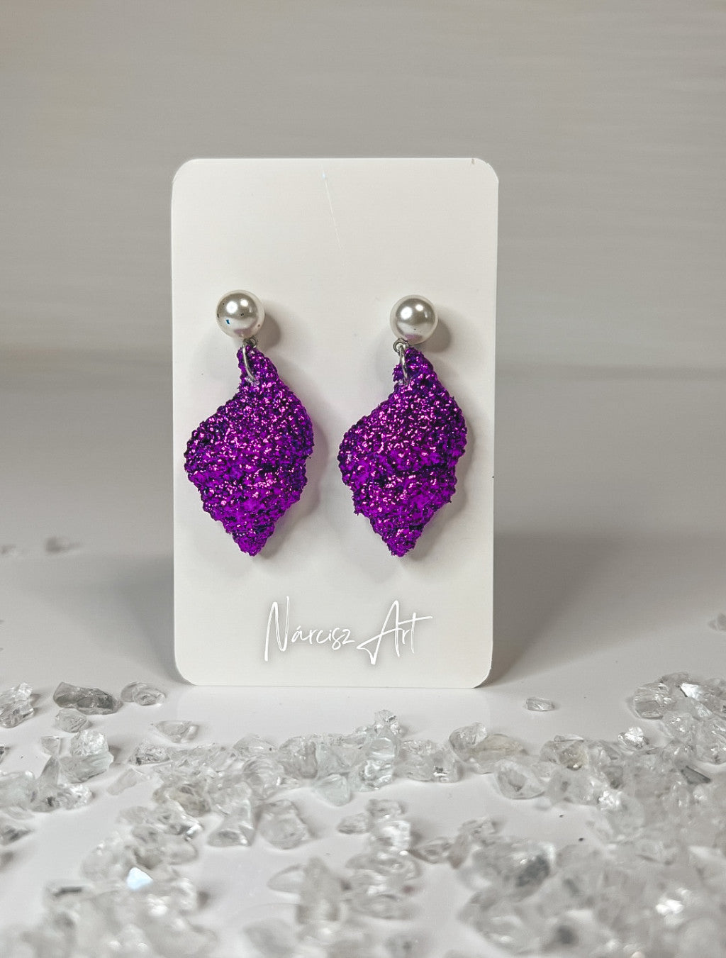 Kagyló formájú epoxi gyanta fülbevaló, több színben