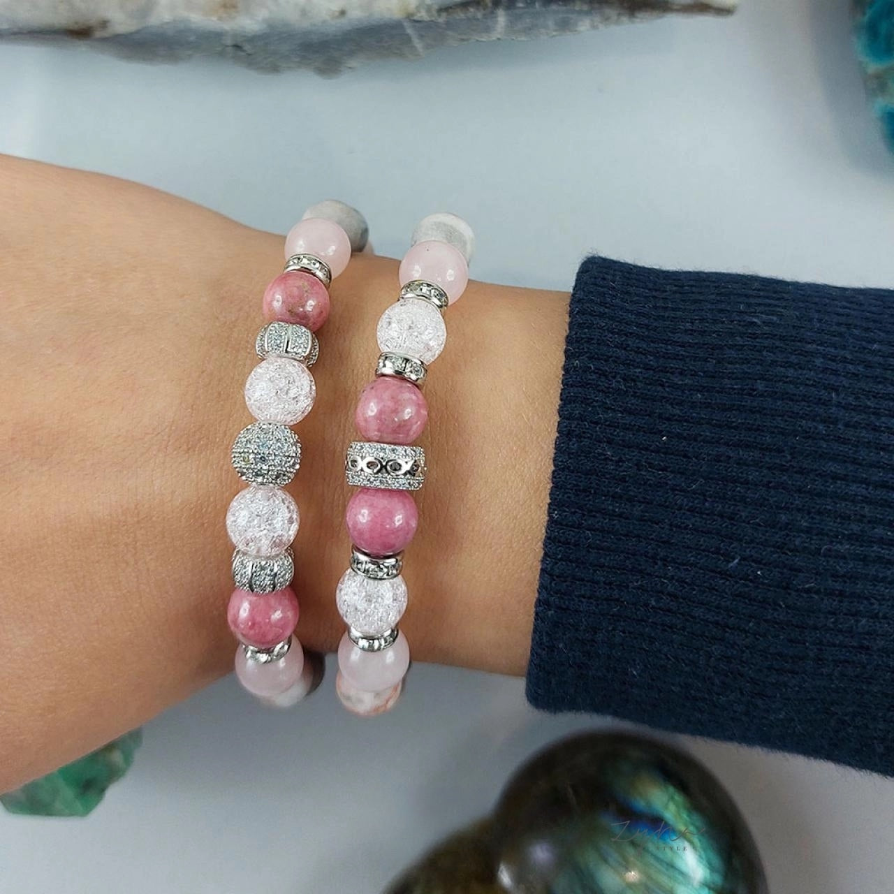 Nőiesség erősítő, önbizalom növelő, stresszoldó ásvány karkötő szett