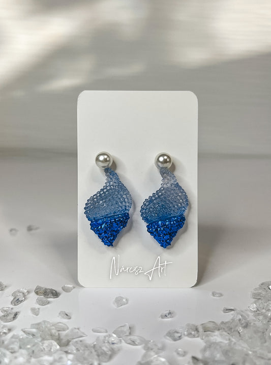 Kagyló formájú epoxi gyanta fülbevaló, több színben