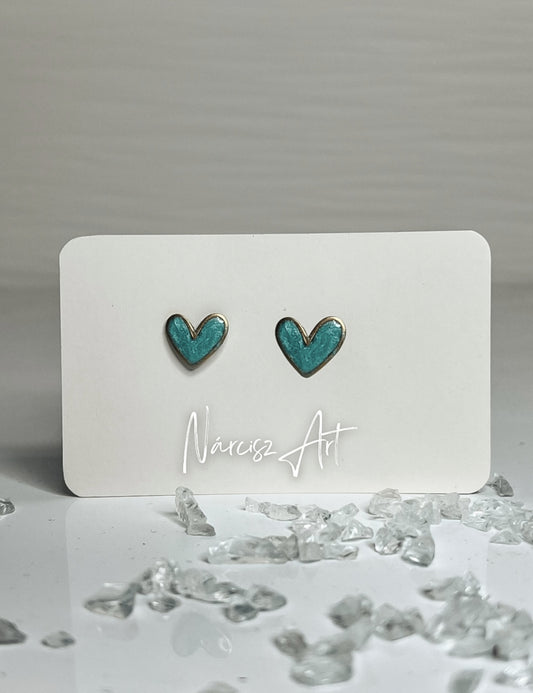 Szív alakú epoxi gyanta fülbevaló több színben