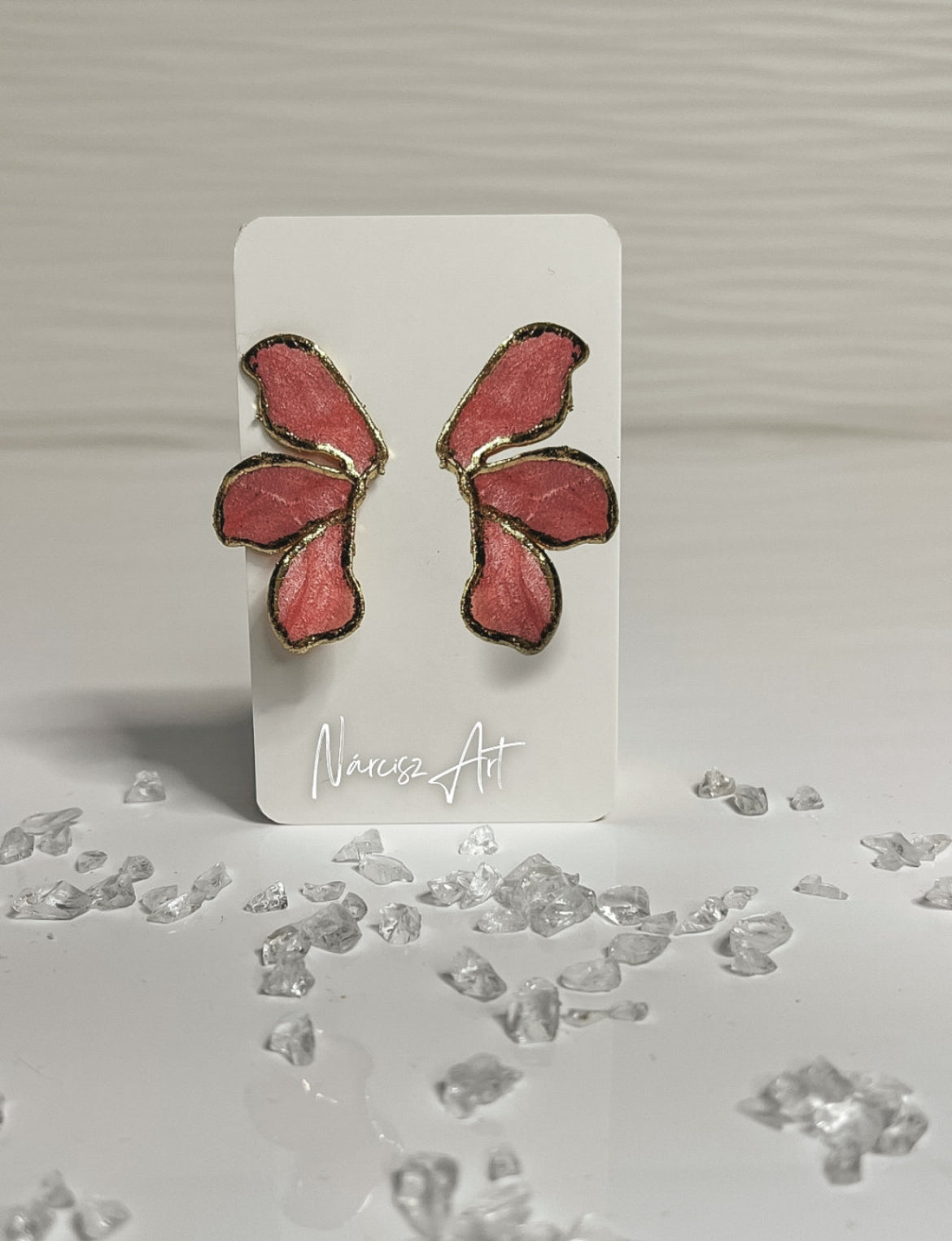 Virágszirom formájú epoxi gyanta fülbevaló több színben