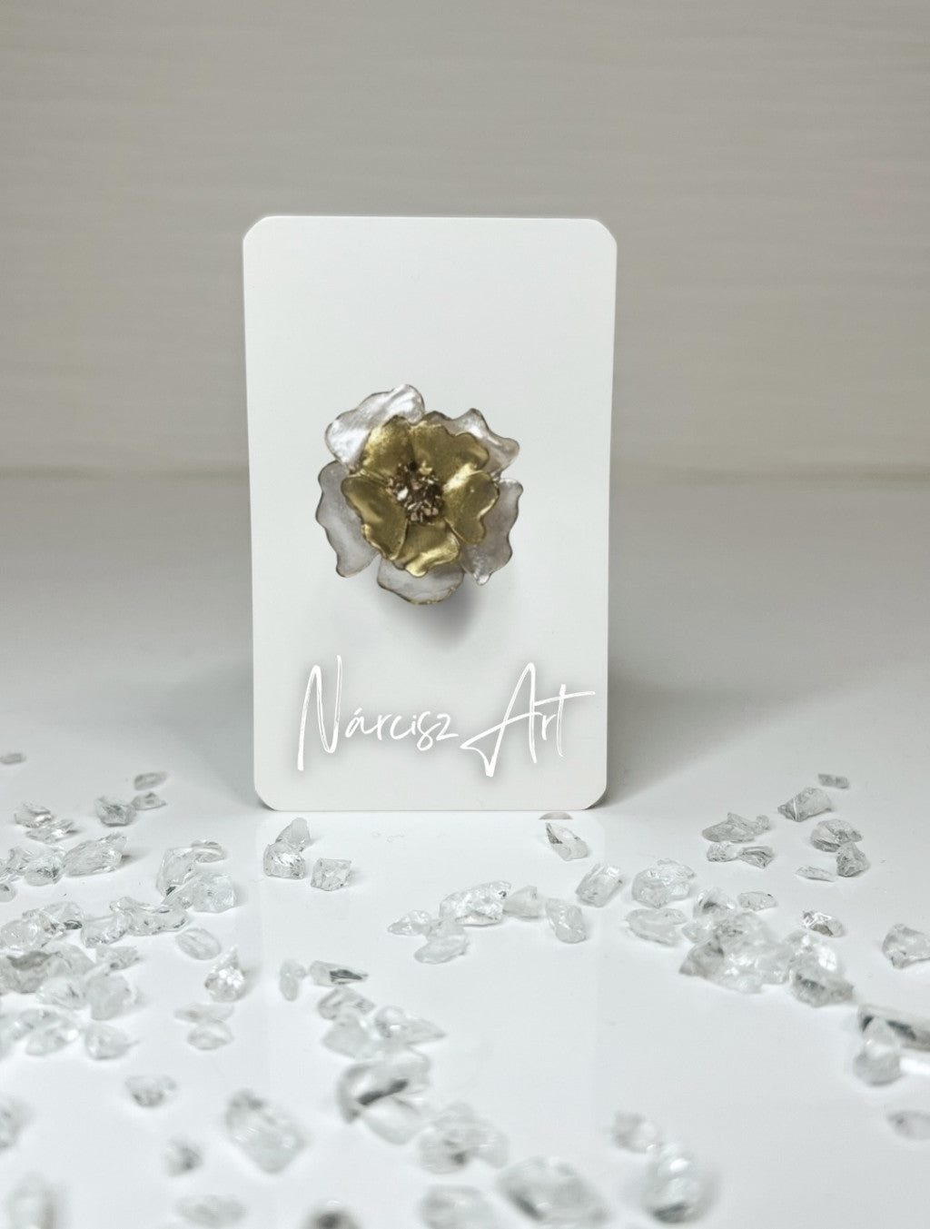 Virágos epoxi gyanta gyűrű, több színben