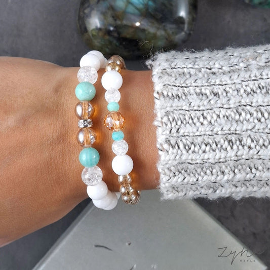 Ásvány karkötő szett - Boldogságfokozó, stresszoldó, védelmező