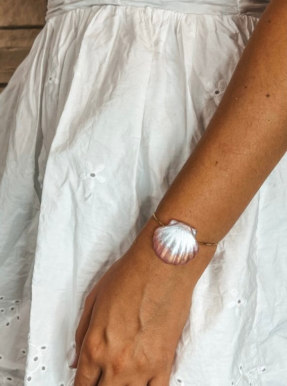 Tengeri csillag és kagylós epoxi gyanta női karperec