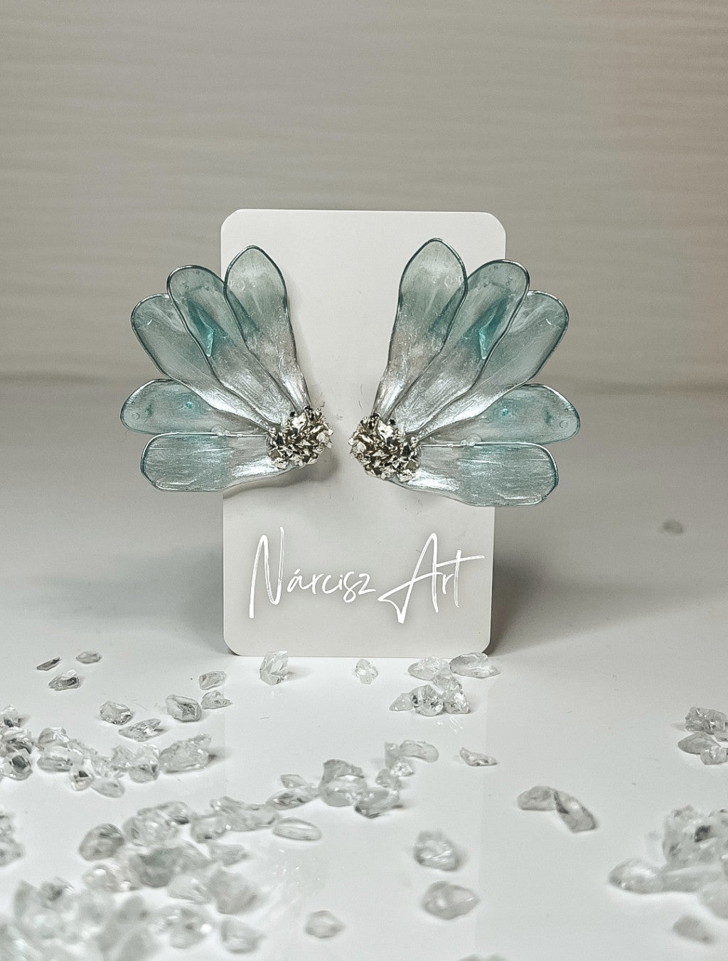 Nagy szirmok epoxi gyanta fülbevaló, több színben