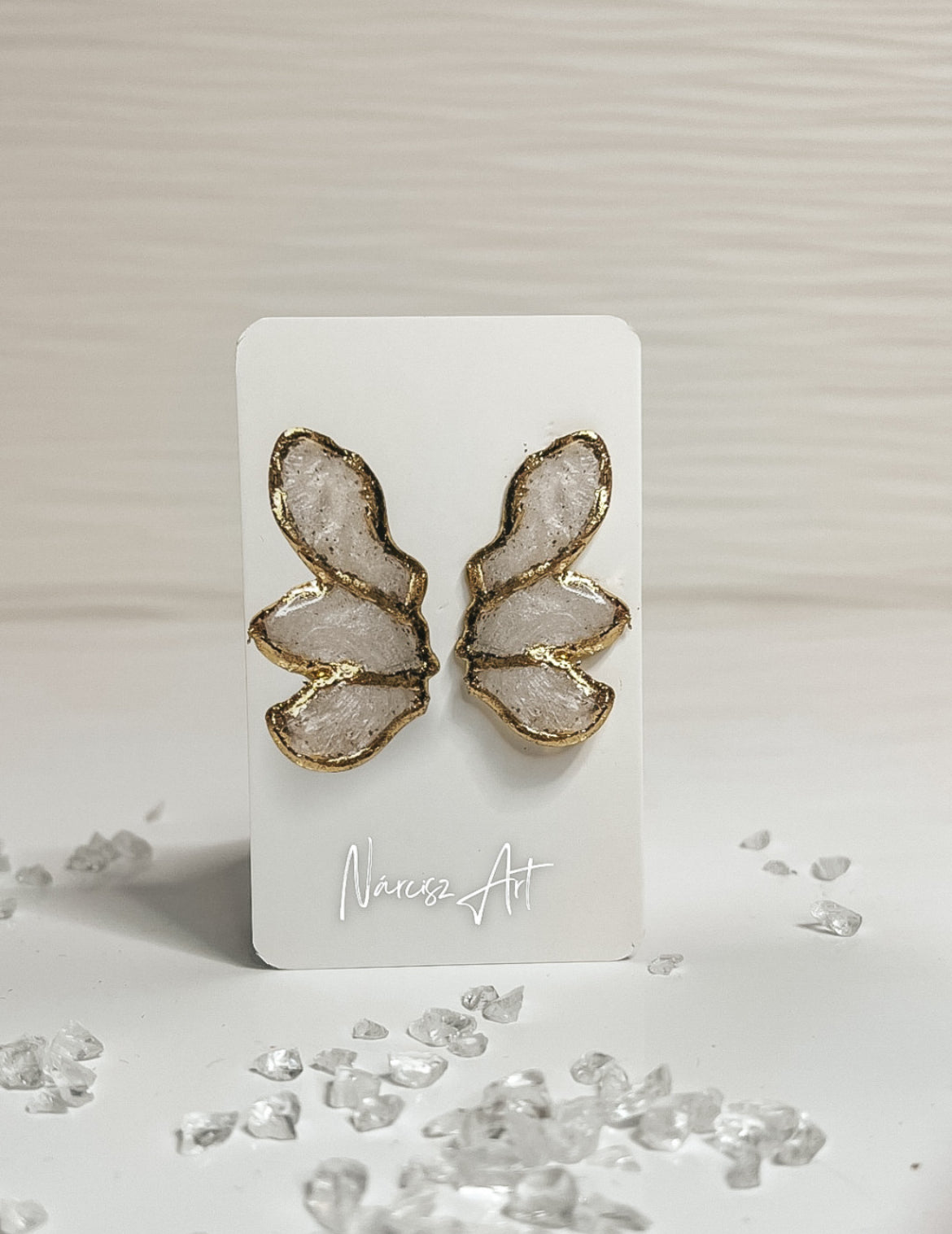 Virágszirom formájú epoxi gyanta fülbevaló több színben