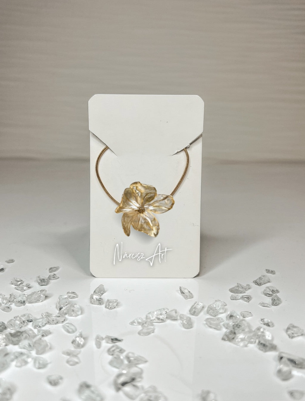 Virágos epoxi gyanta nyaklánc, több színben