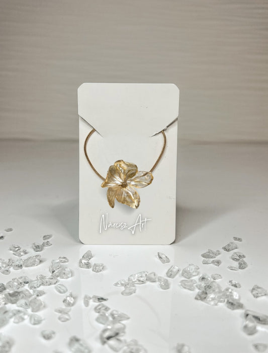 Virágos epoxi gyanta nyaklánc, több színben