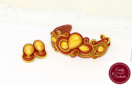 Lemenő nap ékszer szett, karkötő és fülbevaló