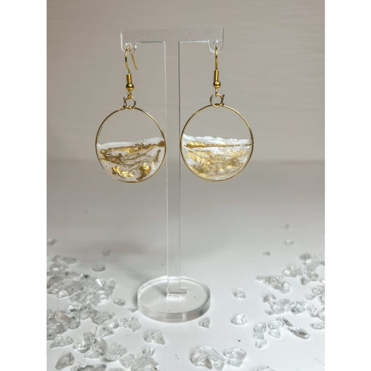 Geometriai mintás epoxi gyanta fülbevalók több formában és több színben