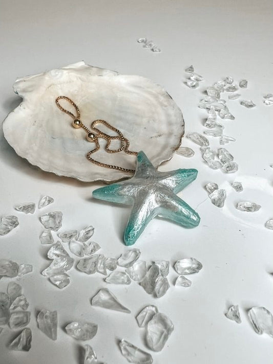 Tengeri csillag és kagylós epoxi gyanta női karperec