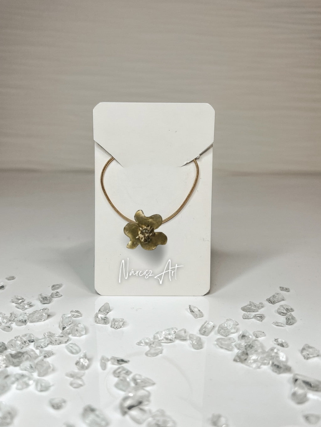 Virágos epoxi gyanta nyaklánc, több színben