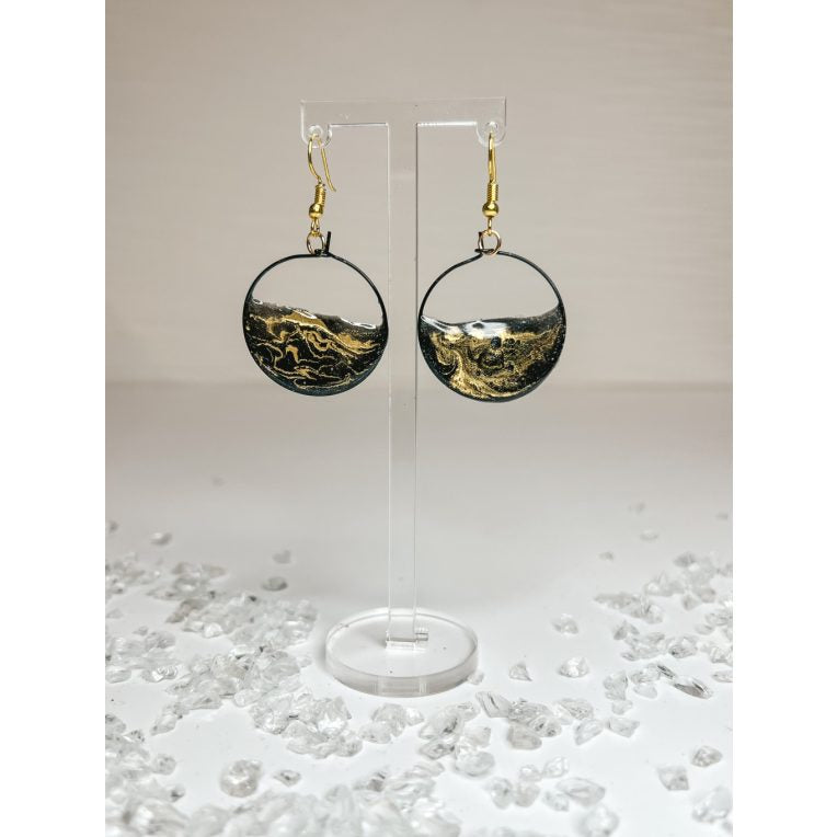 Geometriai mintás epoxi gyanta fülbevalók több formában és több színben