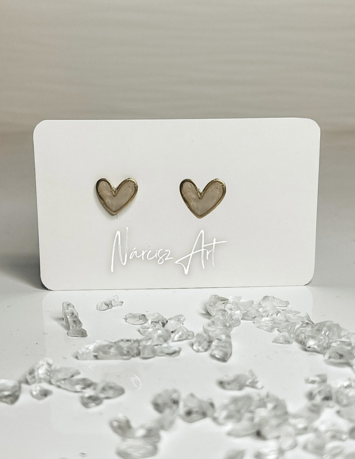 Szív alakú epoxi gyanta fülbevaló több színben