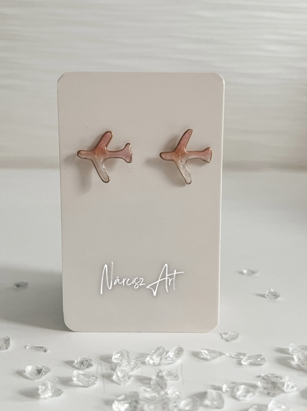 Repülő formájú epoxi gyanta fülbevaló, több színben