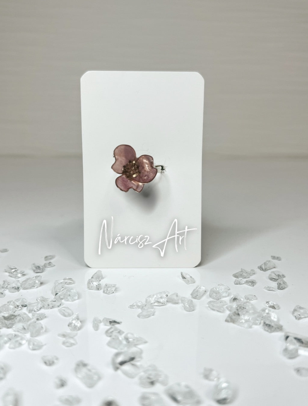 Virágos epoxi gyanta gyűrű, több színben