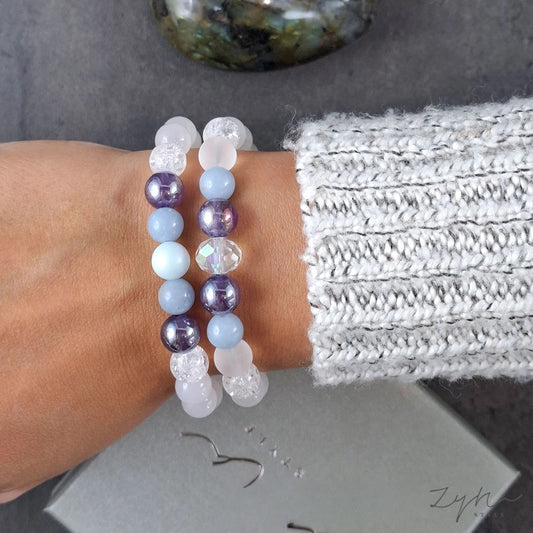 Ásvány karkötő szett - Lelki egyensúlyt adó, angyali kapcsolatot erősítő