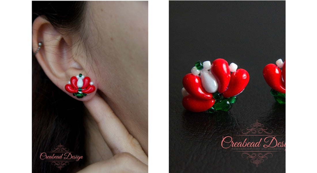 Trikolór fülbevalók több formában