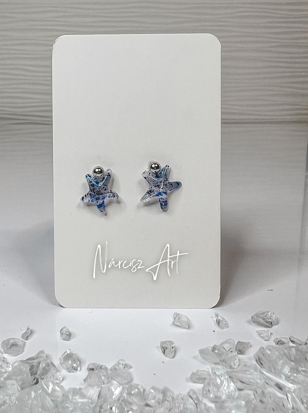 Kicsi Tengeri Csillag epoxi gyanta fülbevaló, több színben
