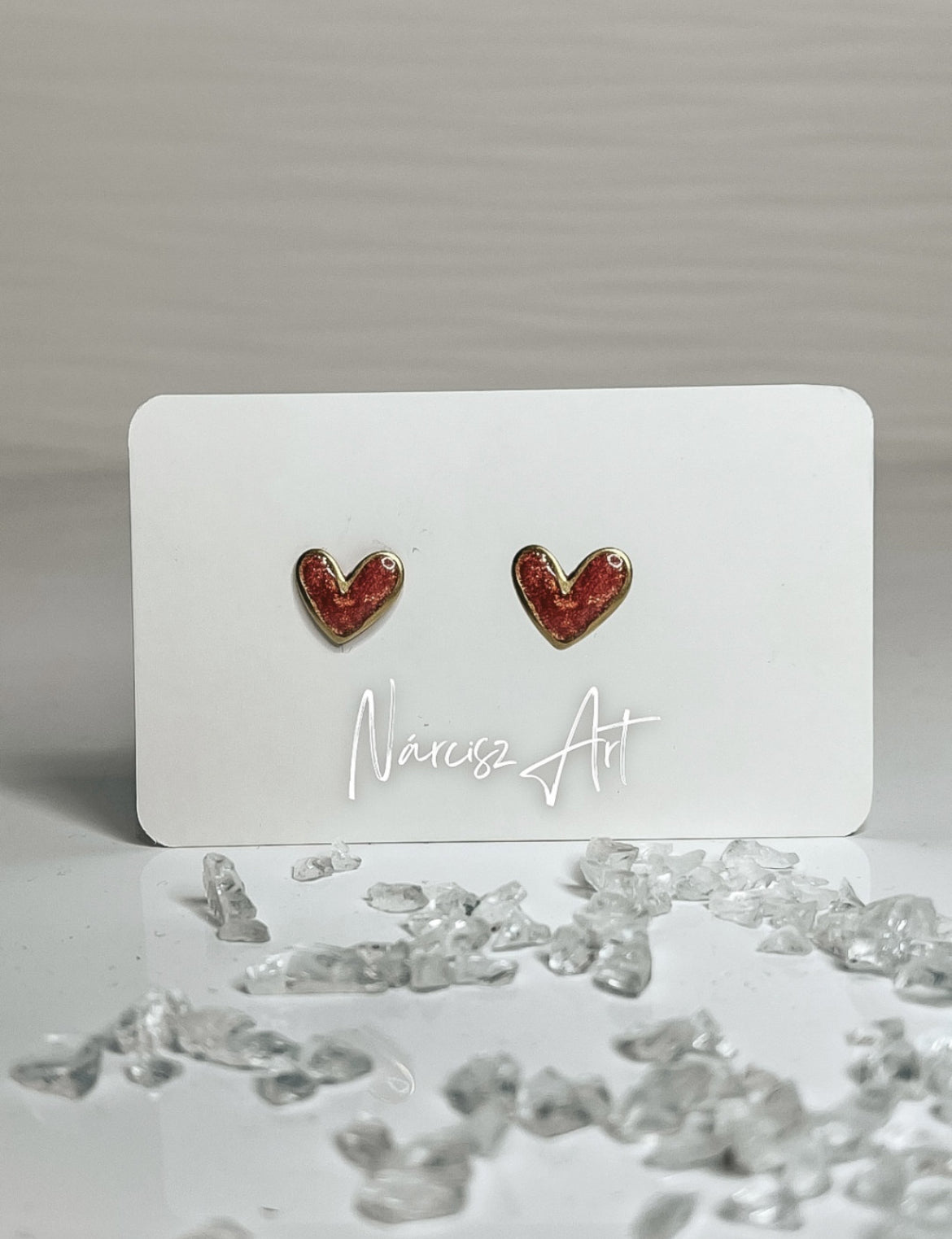 Szív alakú epoxi gyanta fülbevaló több színben