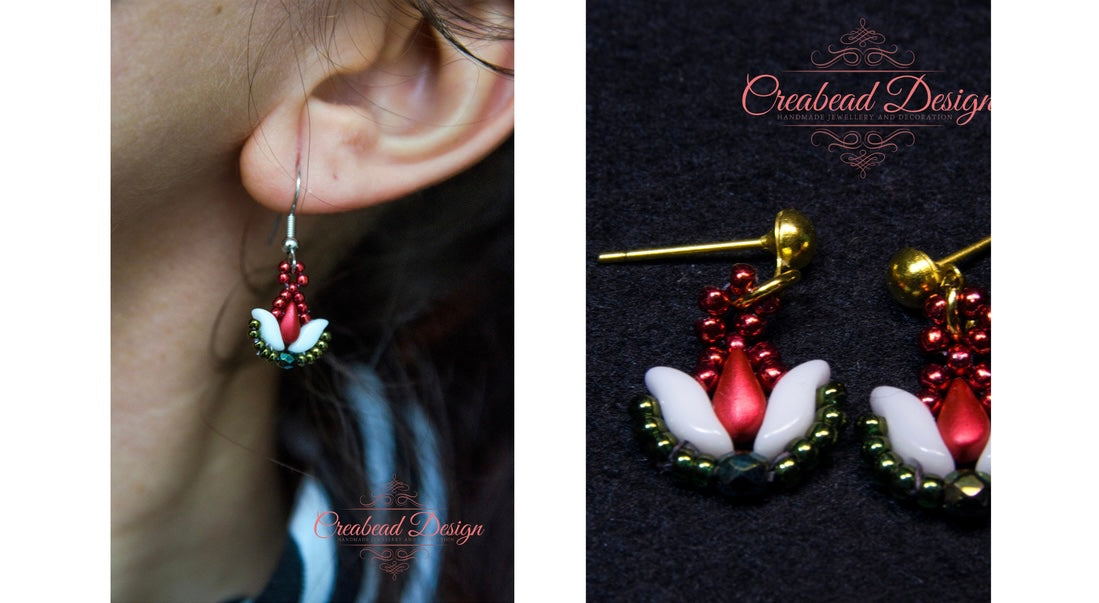 Trikolór fülbevalók több formában