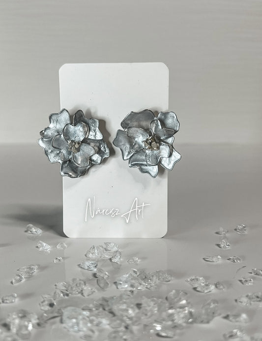 Dupla Virágos epoxi gyanta fülbevaló, több színben