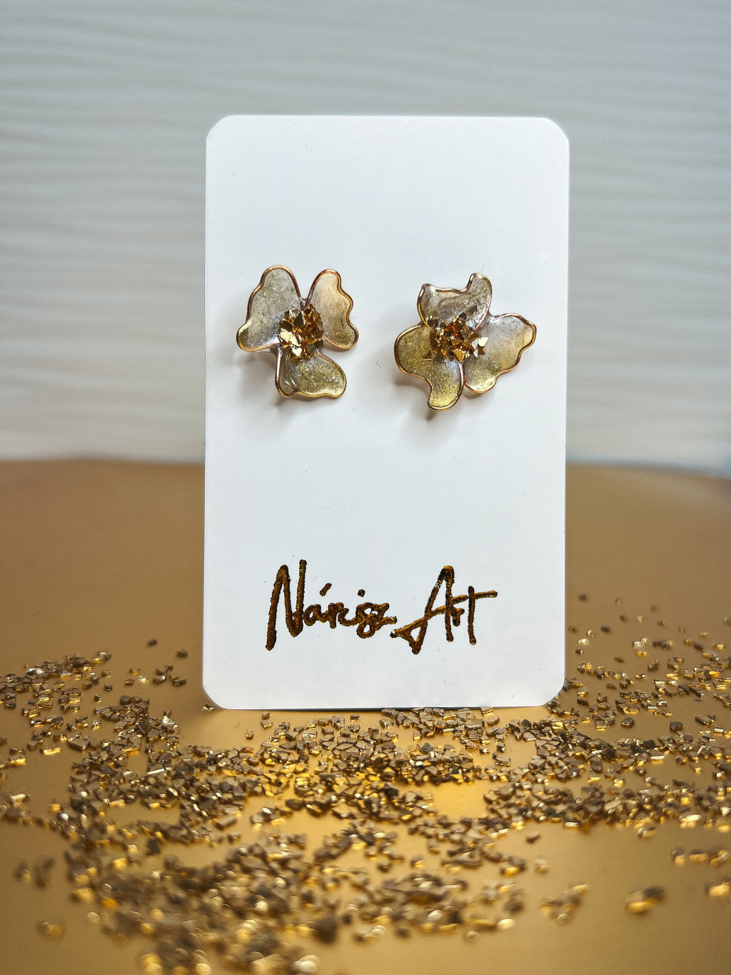 Kicsi Virágos epoxi gyanta fülbevaló, több színben