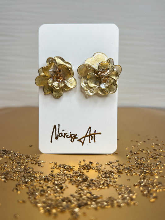 Dupla Virágos epoxi gyanta fülbevaló, több színben