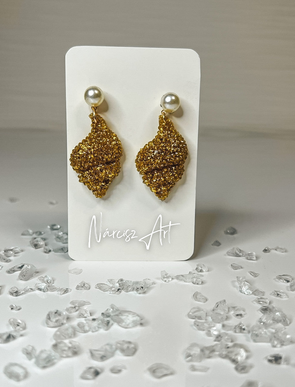 Kagyló formájú epoxi gyanta fülbevaló, több színben