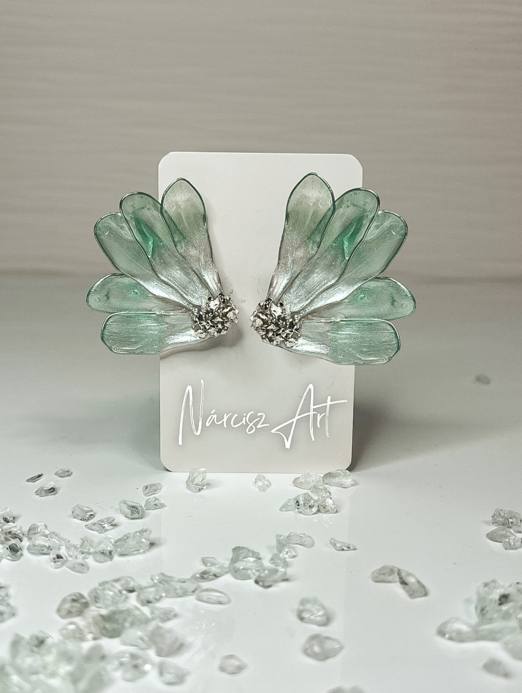 Nagy szirmok epoxi gyanta fülbevaló, több színben