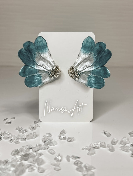 Nagy szirmok epoxi gyanta fülbevaló, több színben