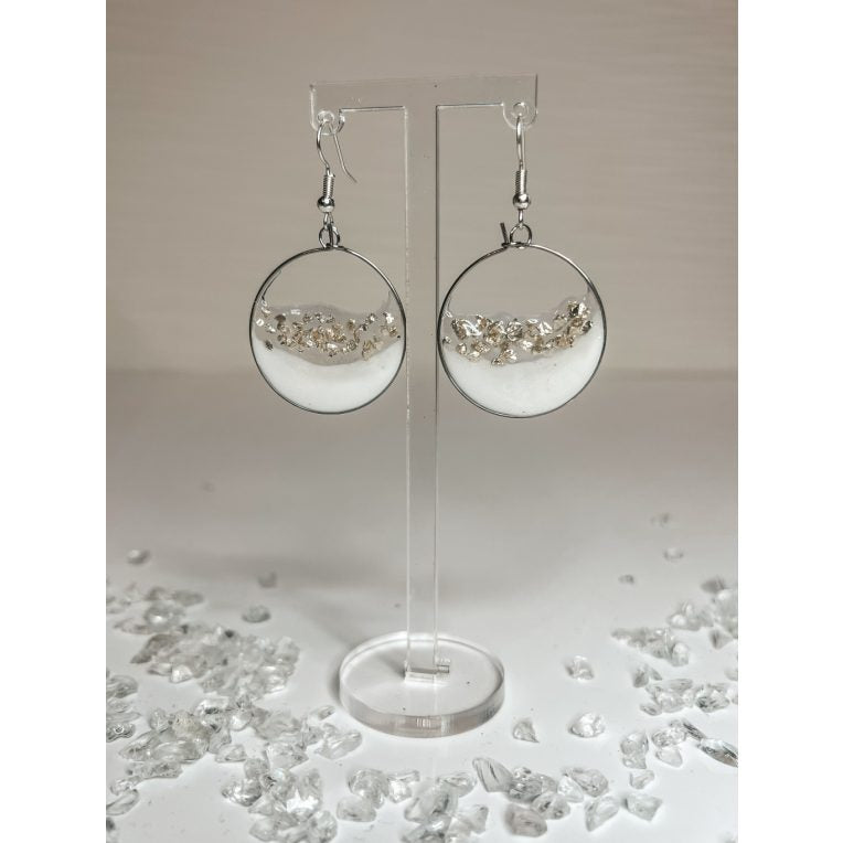 Geometriai mintás epoxi gyanta fülbevalók több formában és több színben