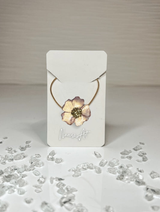 Virágos epoxi gyanta nyaklánc, több színben