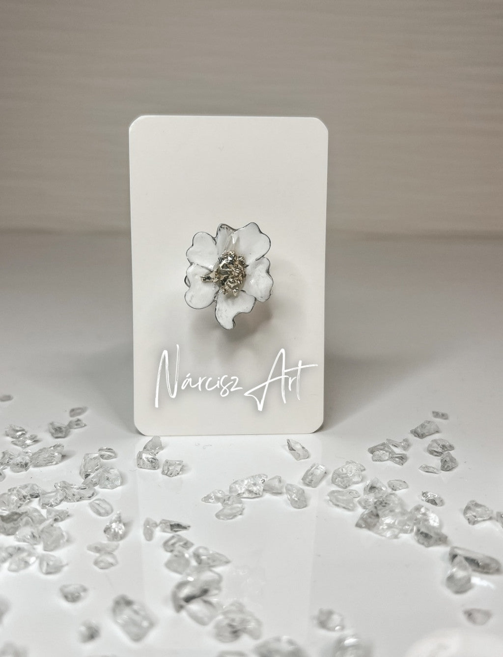 Virágos epoxi gyanta gyűrű, több színben