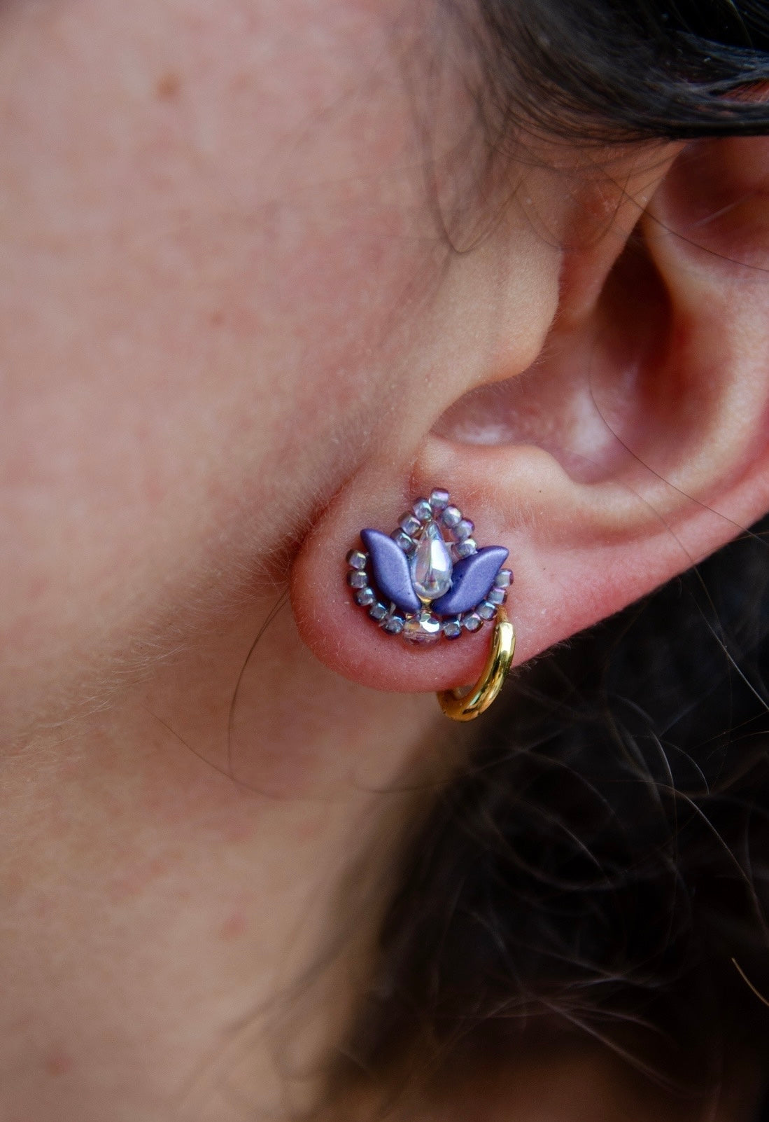 Kicsi bedugós matyó tulipán fülbevaló több színben