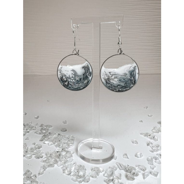 Geometriai mintás epoxi gyanta fülbevalók több formában és több színben