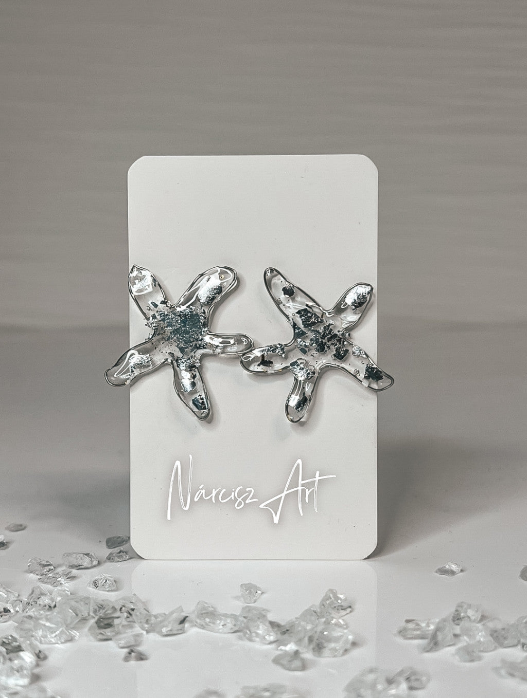 Tengeri csillagos epoxi fülbevaló, két színben