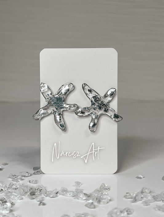 Tengeri csillagos epoxi fülbevaló, két színben