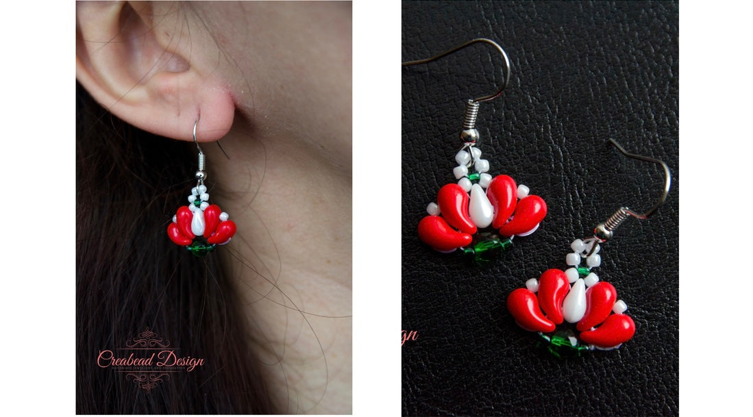 Trikolór fülbevalók több formában