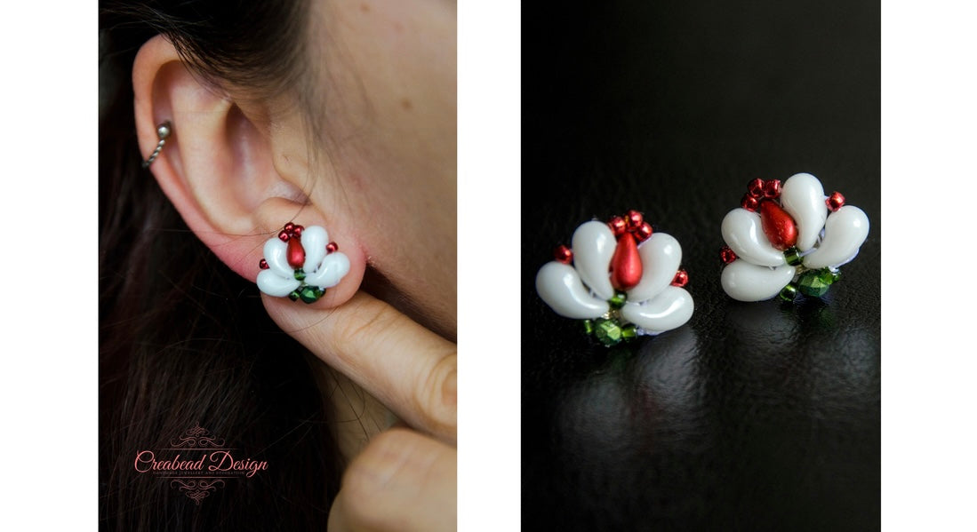 Trikolór fülbevalók több formában