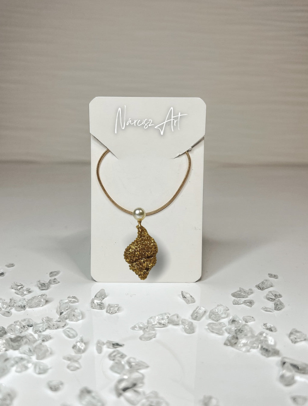 Kagyló formájú epoxi gyanta nyaklánc, két formában és több színben