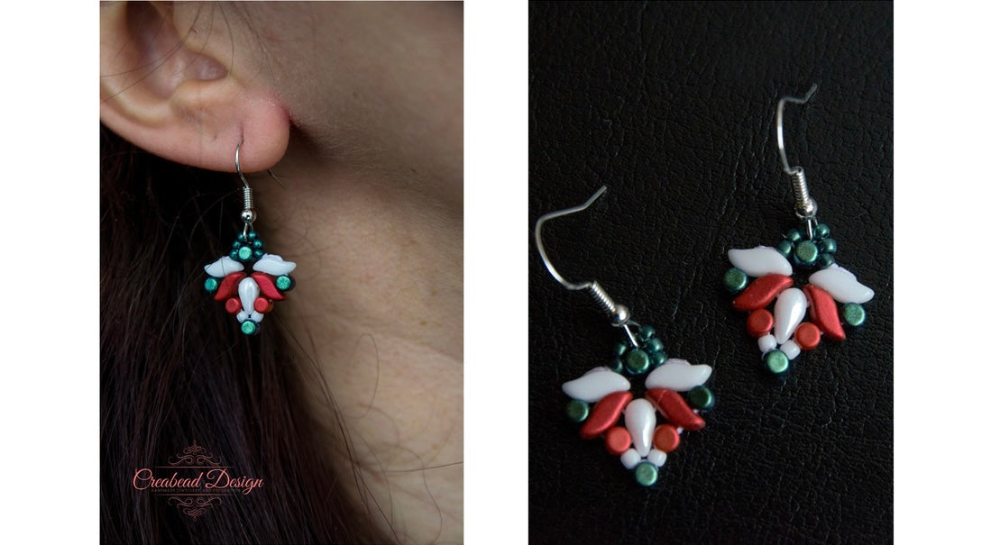 Trikolór fülbevalók több formában