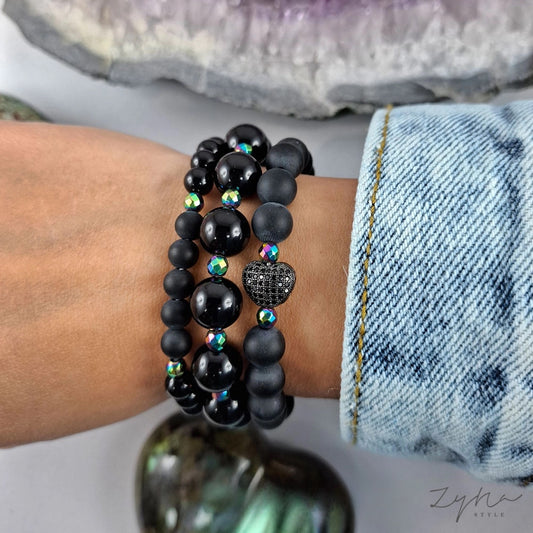 Védelmet adó, energetizáló ásvány karkötő szett