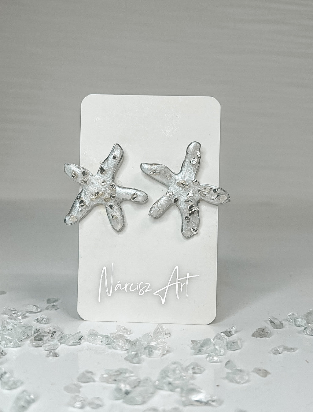 Tengeri csillagos epoxi fülbevaló, két színben