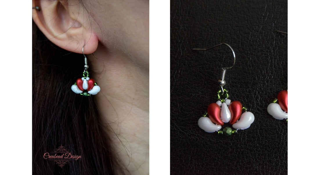 Trikolór fülbevalók több formában