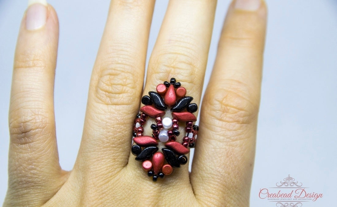 Matyó stílusú elegáns gyűrű dupla mintával