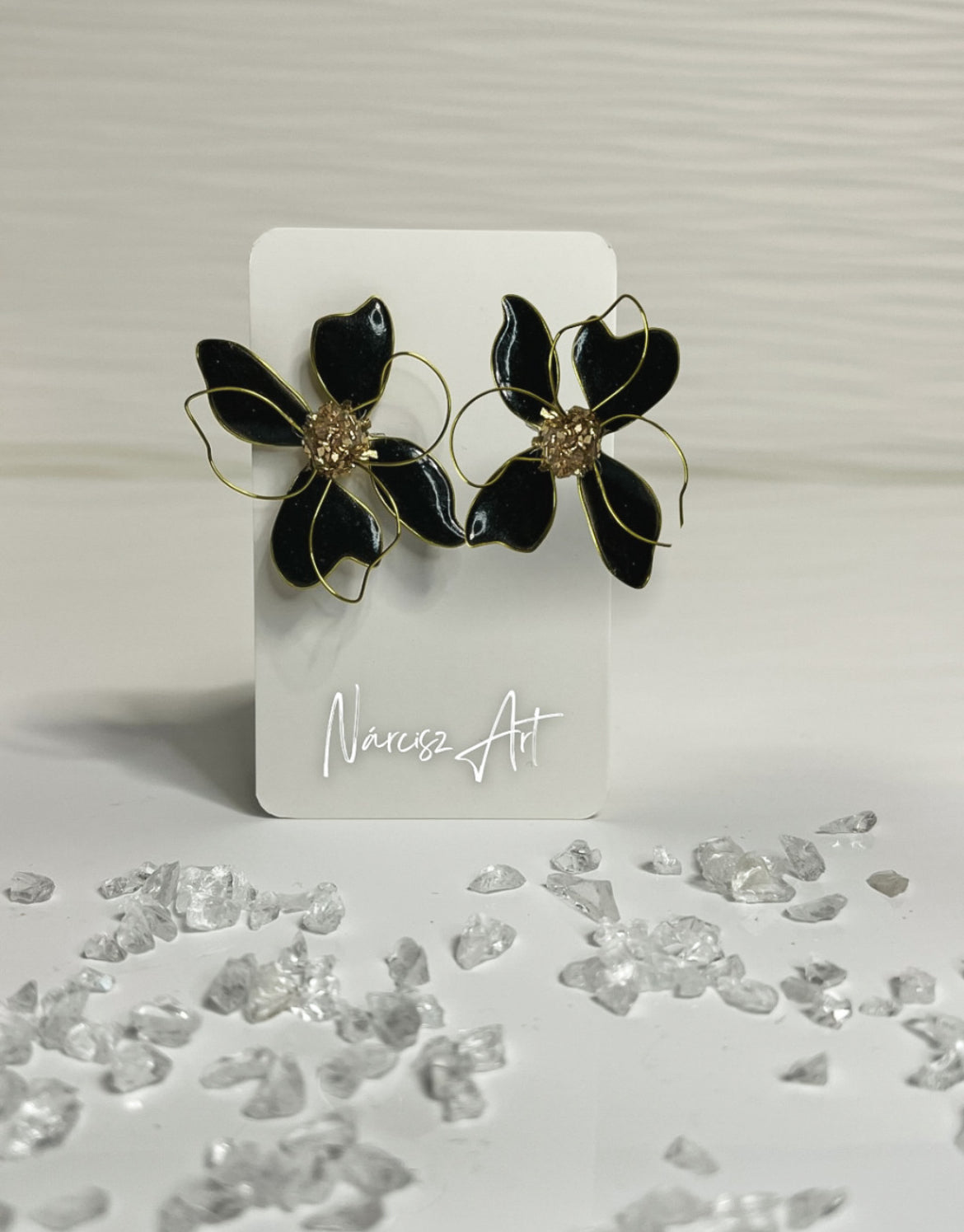 Virág formájú epoxi gyanta fülbevaló több színben