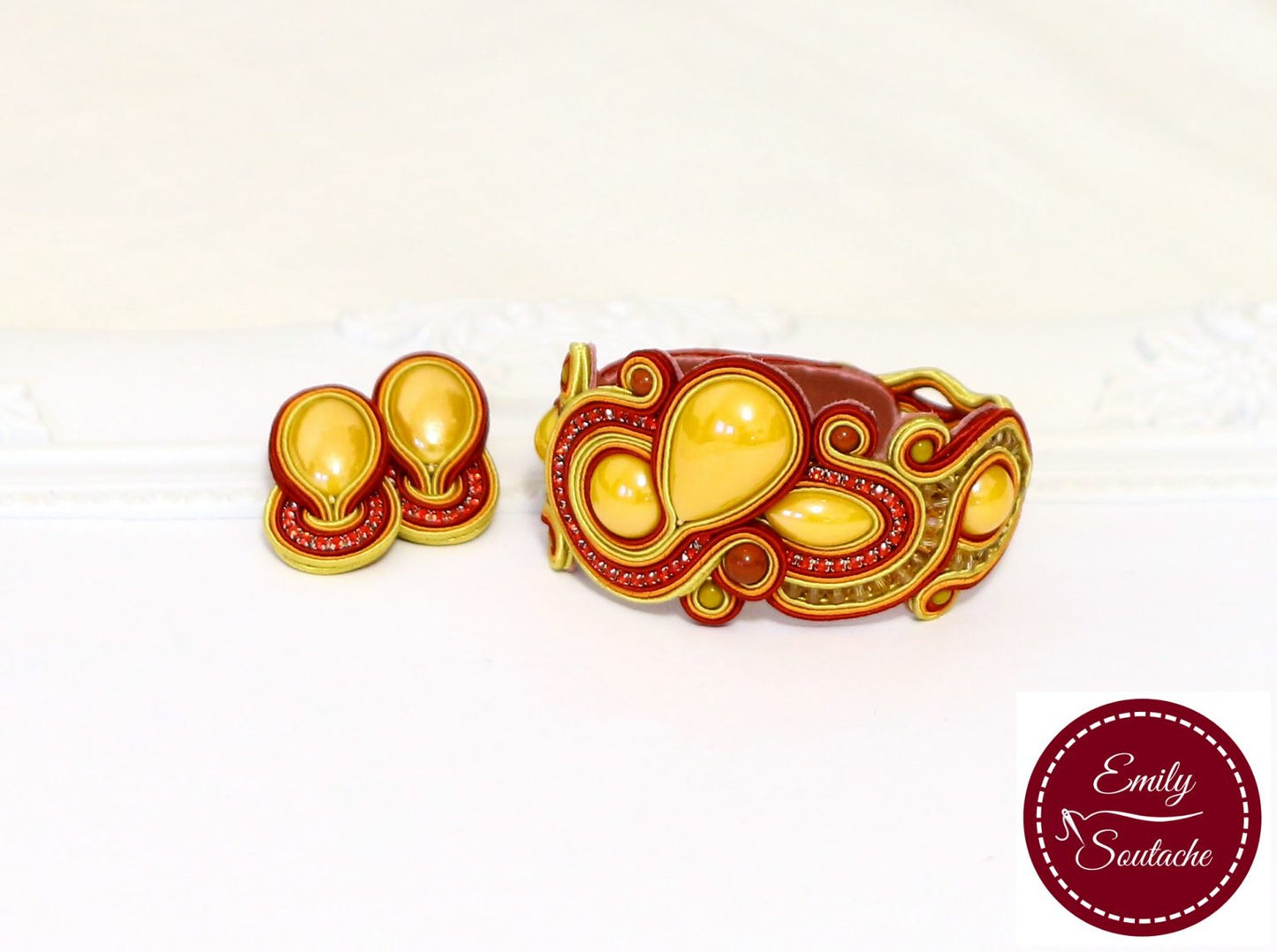 Lemenő nap ékszer szett, karkötő és fülbevaló