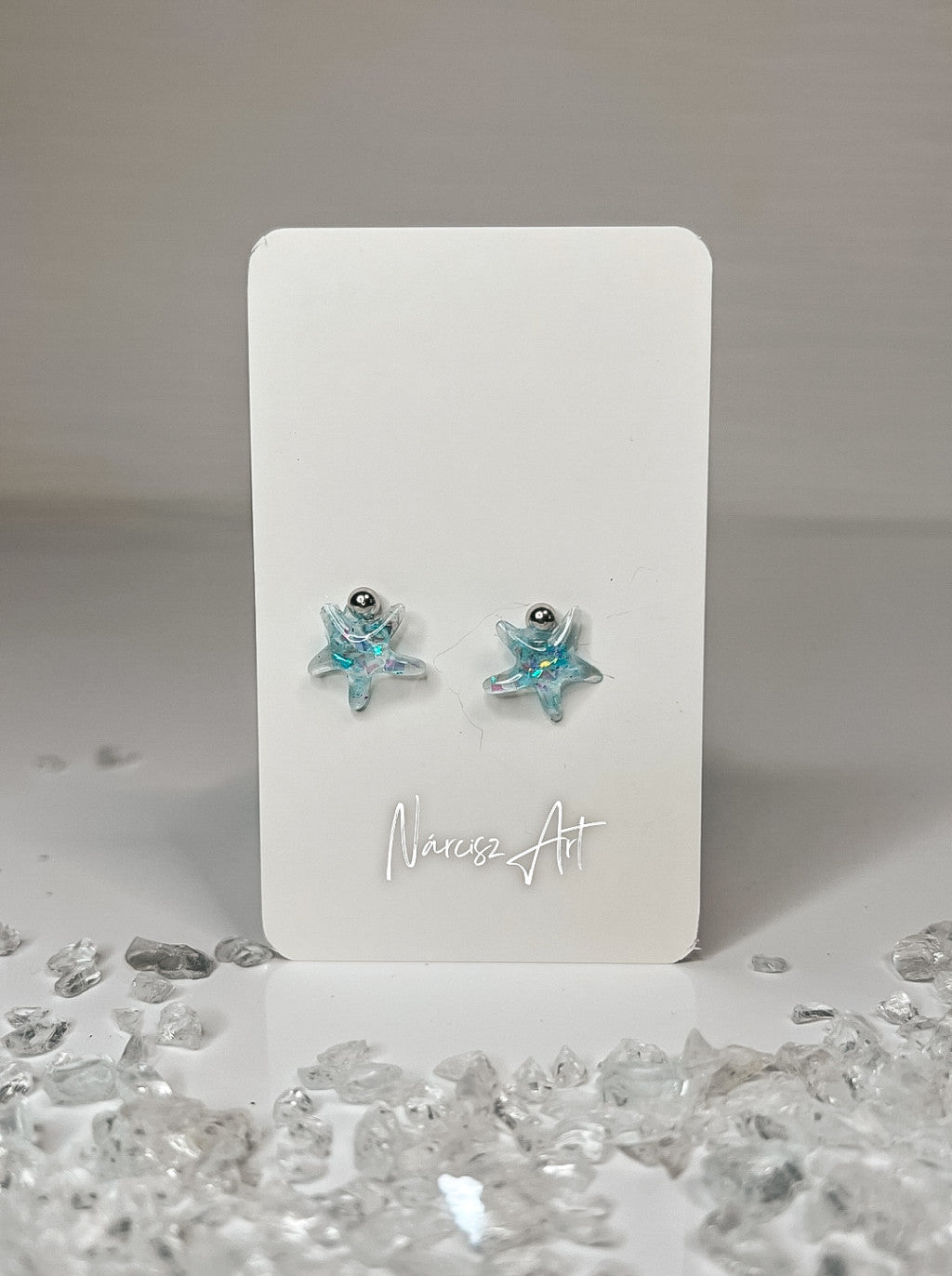 Kicsi Tengeri Csillag epoxi gyanta fülbevaló, több színben